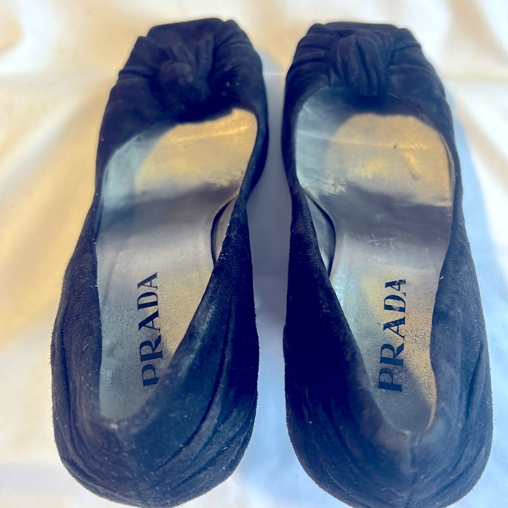 Prada Suede Peep Toe Wedges EU 36 - Picture 6 of 11